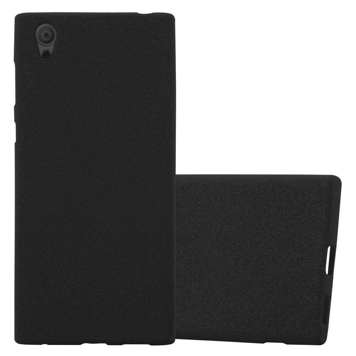 Sony, Xperia FROST CADORABO SCHWARZ TPU L1, Frosted Backcover, Schutzhülle,