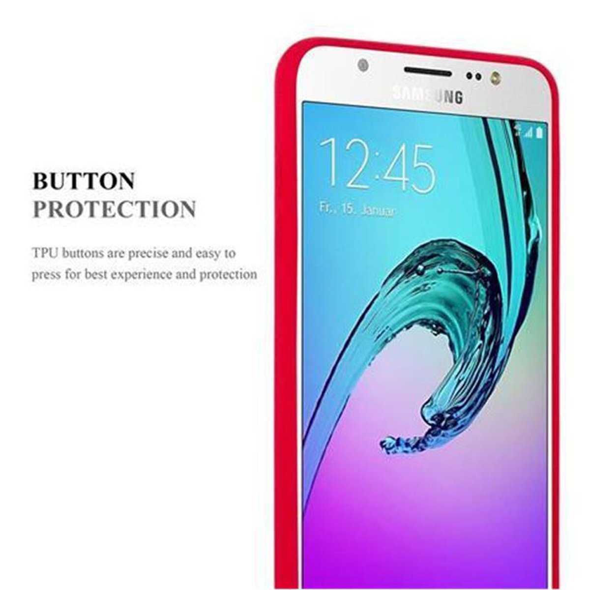2016, J7 FROST Galaxy Frosted Samsung, ROT Backcover, TPU CADORABO Schutzhülle,