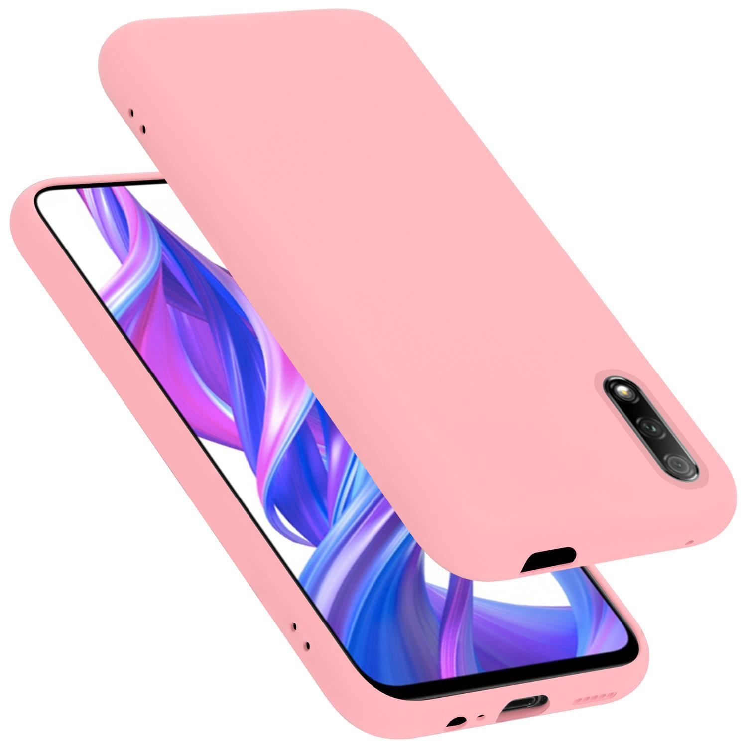 Dos fundas de teléfono rosas. Una está encima de la otra.