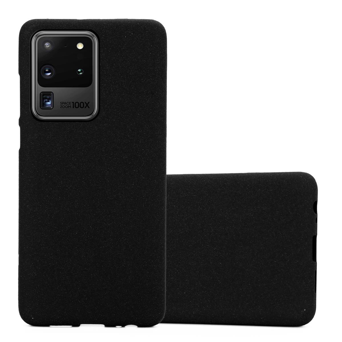 TPU SCHWARZ Backcover, Samsung, Schutzhülle, ULTRA, S20 FROST CADORABO Frosted Galaxy