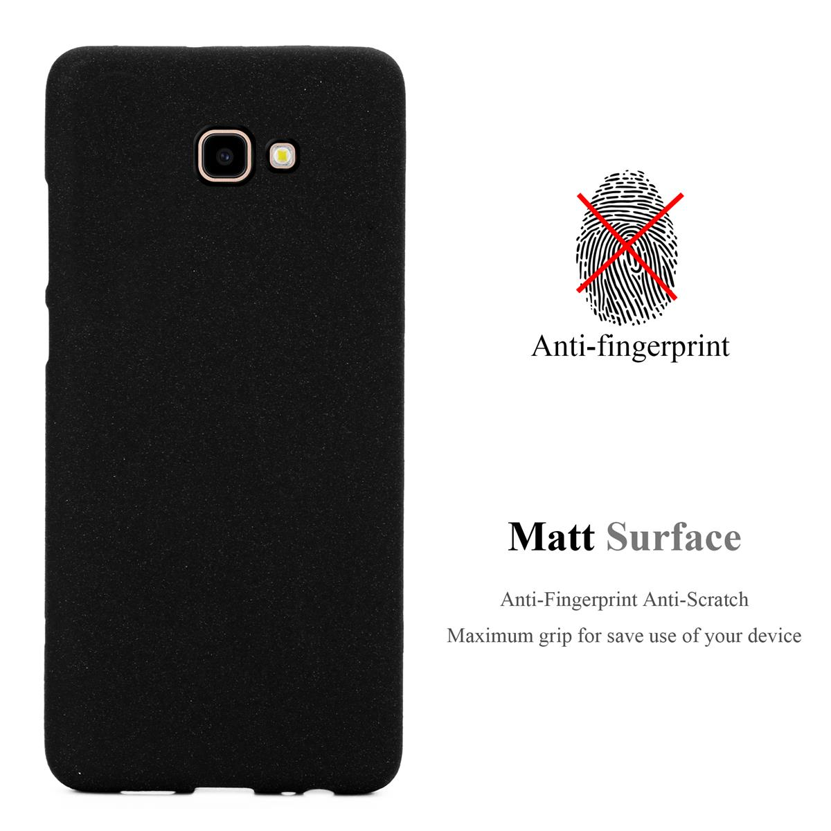 Custodia nera per telefono con fotocamera e flash. Anti-impronte e superficie opaca.