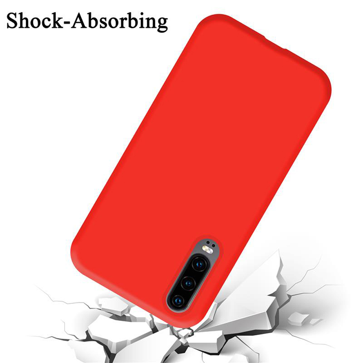 ROT Silicone Liquid Huawei, LIQUID CADORABO Backcover, P30, Hülle Style, Case im