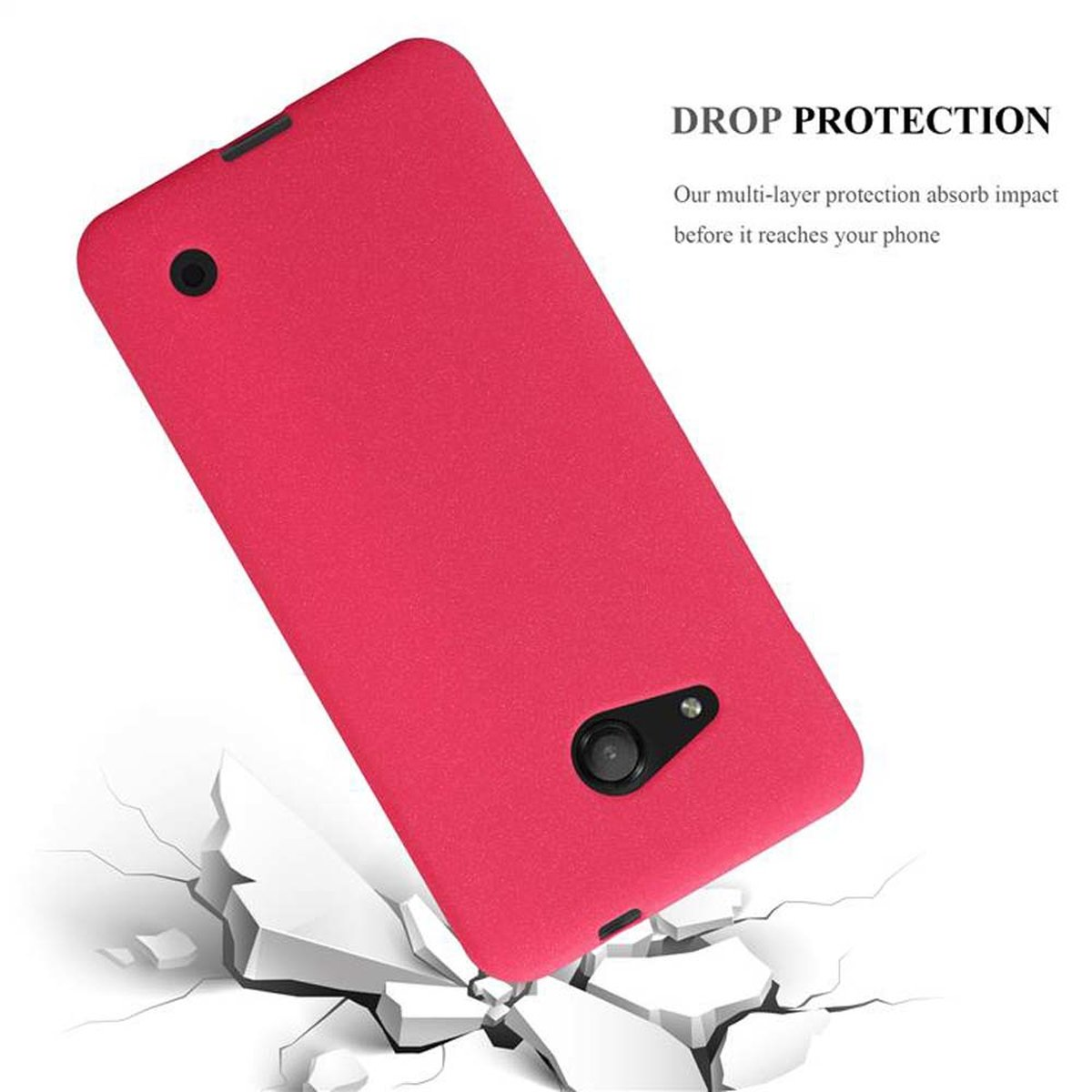 CADORABO Backcover, Lumia Frosted 550, Schutzhülle, Nokia, FROST ROT TPU
