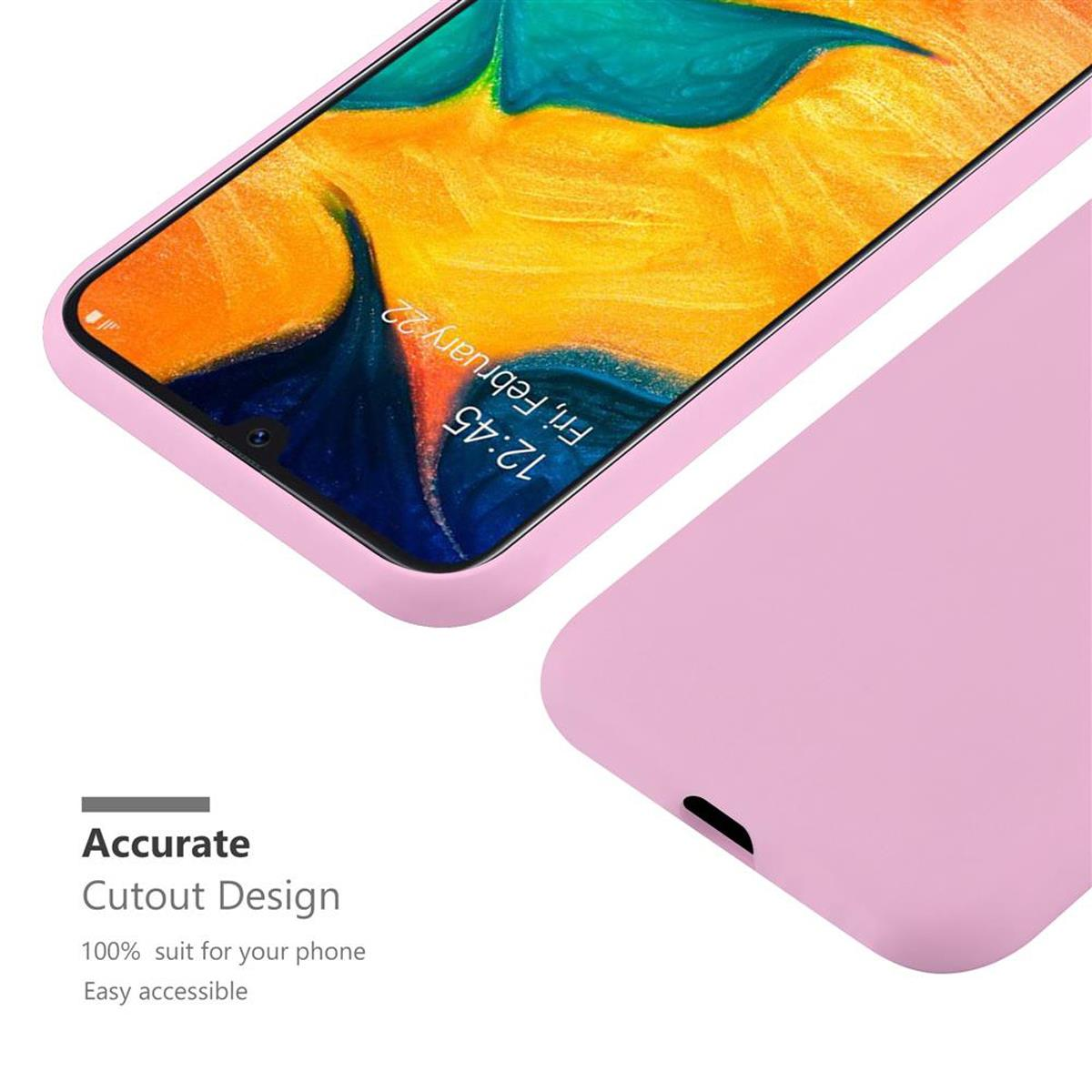 Una custodia per telefono rosa con uno schermo del telefono che mostra l'ora e la data.