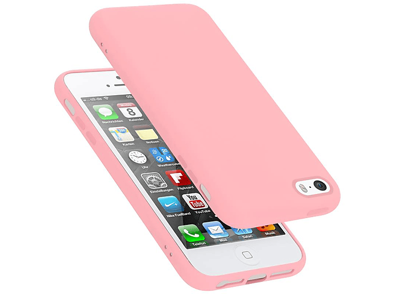CADORABO Hülle im Liquid Silicone Case Style, Backcover, Apple, iPhone 5 / 5S / SE 2016, LIQUID PINK