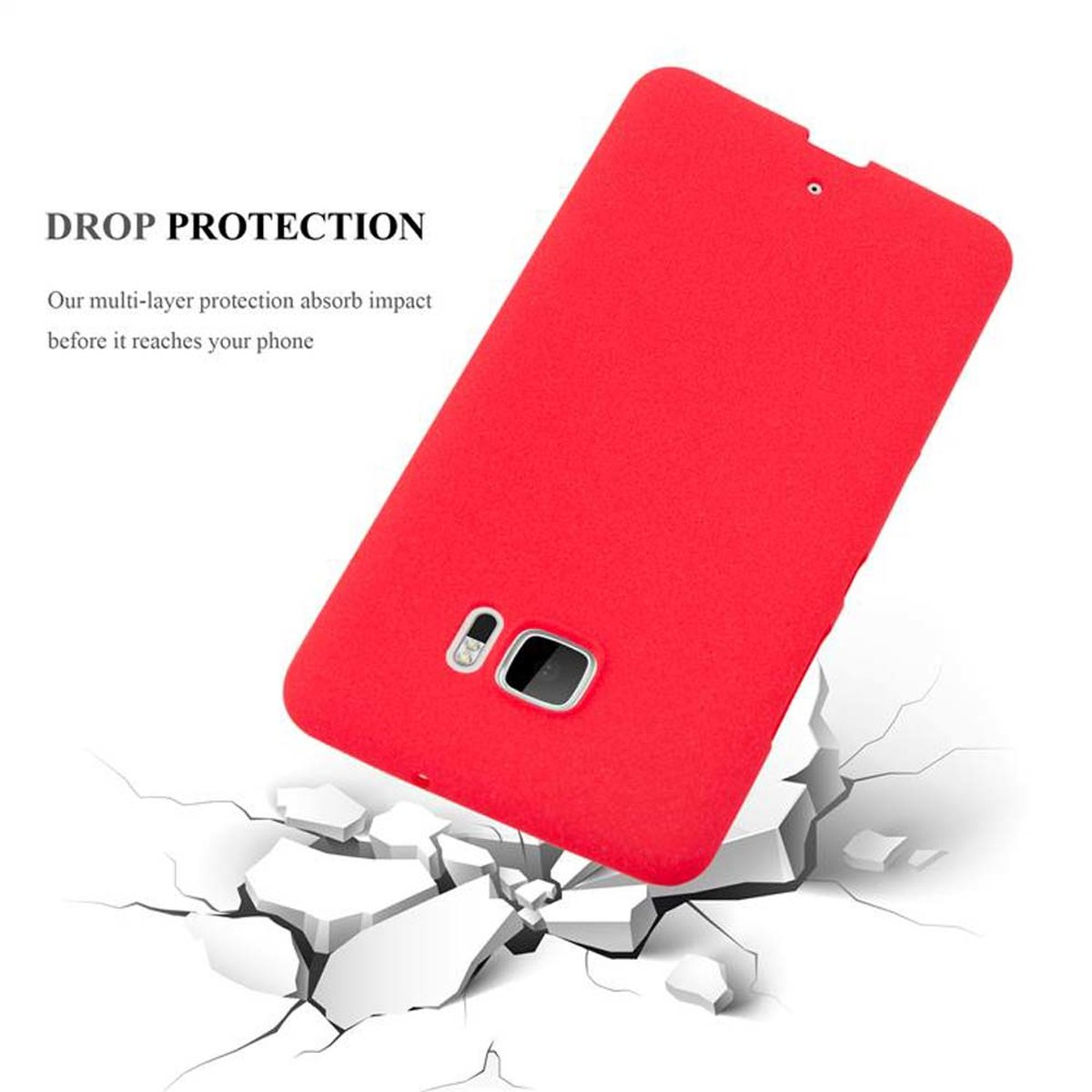 CADORABO TPU Frosted Backcover, U HTC, ULTRA, ROT FROST Schutzhülle
