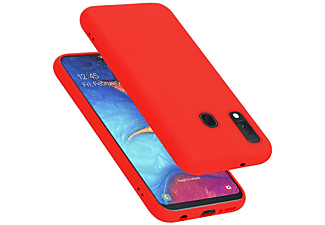 carcasa de móvil  - Funda flexible para móvil - Carcasa de TPU Silicona ultrafina CADORABO, Samsung, Galaxy A20E, liquid rojo