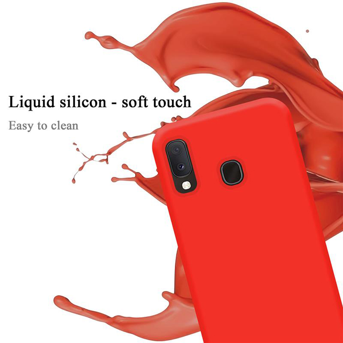 Samsung, A20e, im Hülle Backcover, CADORABO Liquid Style, A10e LIQUID / Galaxy ROT Silicone Case