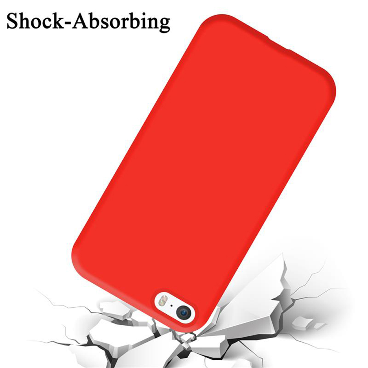 CADORABO Hülle im / / Backcover, Apple, 5 Silicone ROT 5S iPhone 2016, SE Style, LIQUID Case Liquid