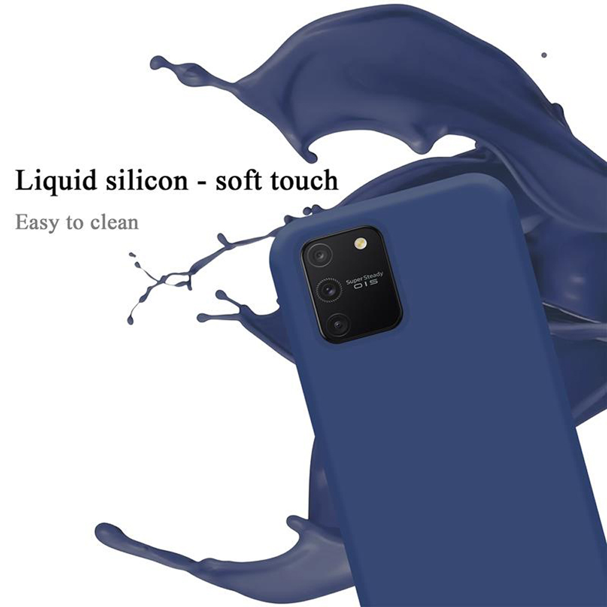 CADORABO Hülle im Liquid Silicone A91 / / Samsung, LITE Case Galaxy LIQUID Style, M80s, Backcover, BLAU S10