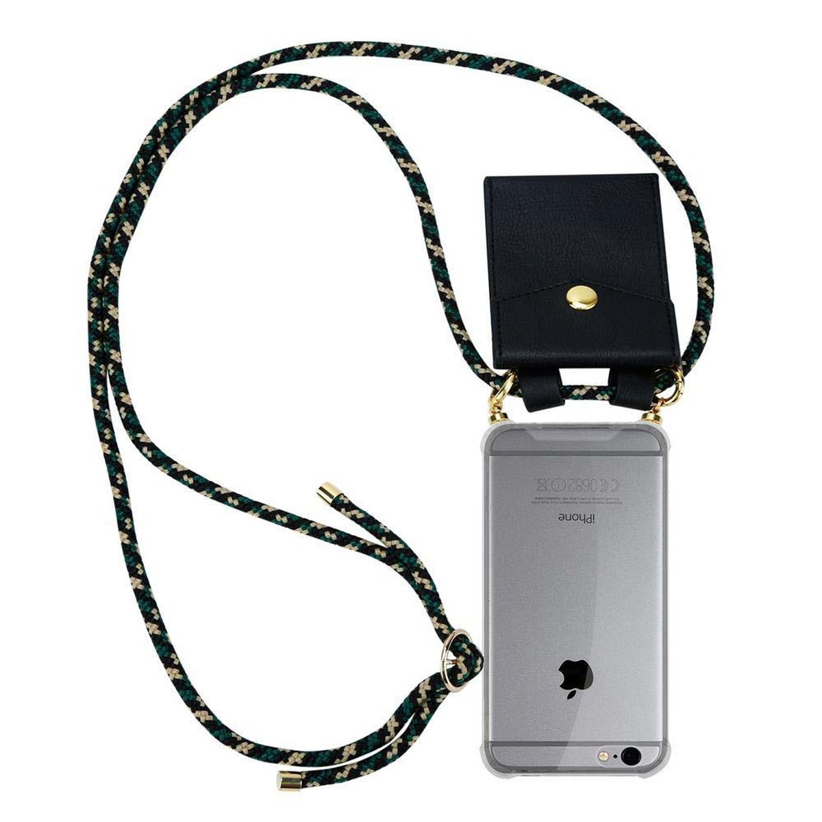 CADORABO Handy Kette mit Hülle, / Kordel 6S Apple, iPhone abnehmbarer und PLUS Gold Band CAMOUFLAGE Backcover, PLUS, Ringen, 6