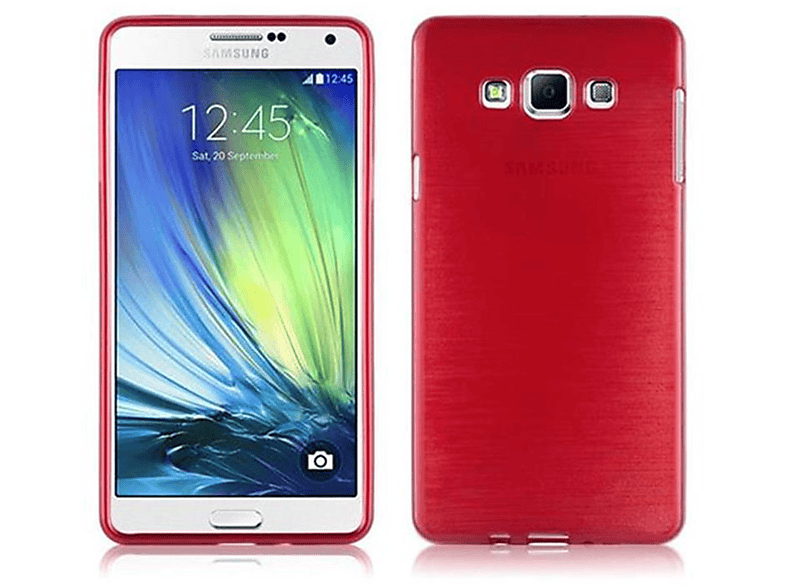 CADORABO TPU Brushed A7 Galaxy Backcover, ROT Hülle, Samsung, 2015