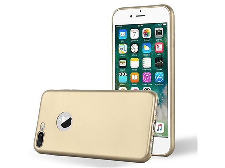PLUS CADORABO GOLD Backcover, Metallic PLUS, / Apple, iPhone 8 TPU 7 PLUS / Matt Hülle, METALLIC 7S