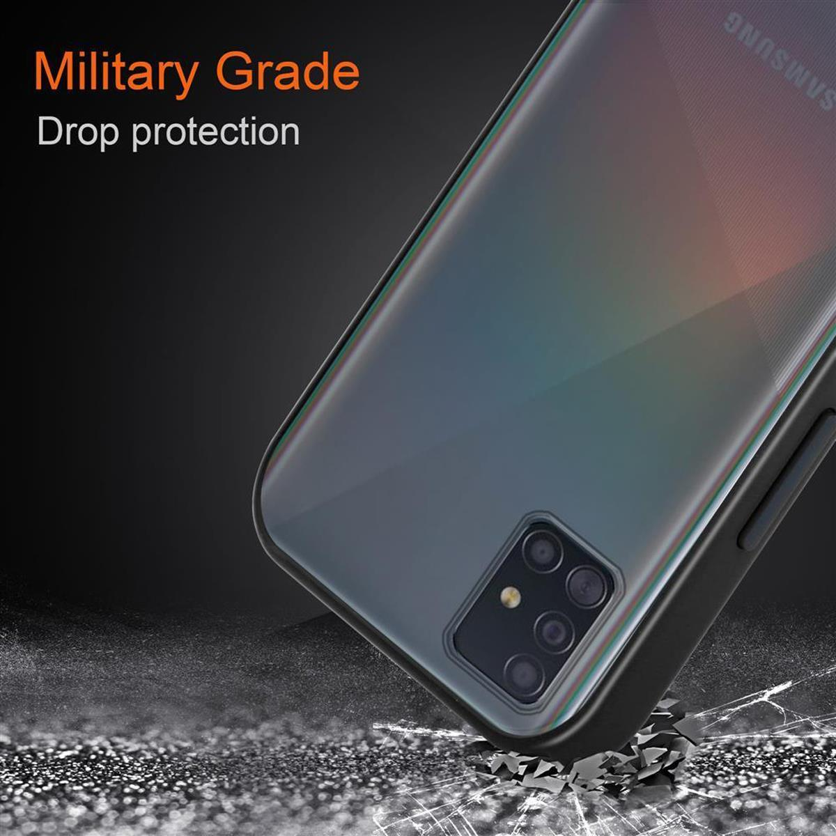 CADORABO Hülle Hybrid Schutzhülle Kunststoff Matt 4G und A51 Samsung, Schwarz / matter mit M40s, Rückseite, TPU Galaxy Backcover, Innenseite Silikon