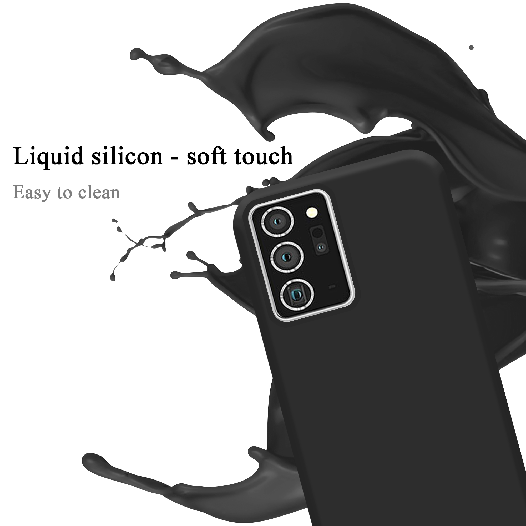 Liquid Case CADORABO Samsung, Backcover, Hülle PLUS, Style, Galaxy Silicone 20 im LIQUID SCHWARZ NOTE