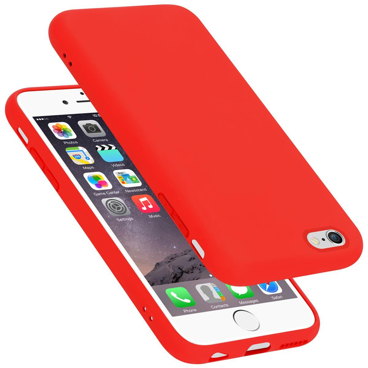 / ROT iPhone Style, Silicone Case Apple, PLUS, im LIQUID Backcover, 6 Hülle CADORABO Liquid PLUS 6S