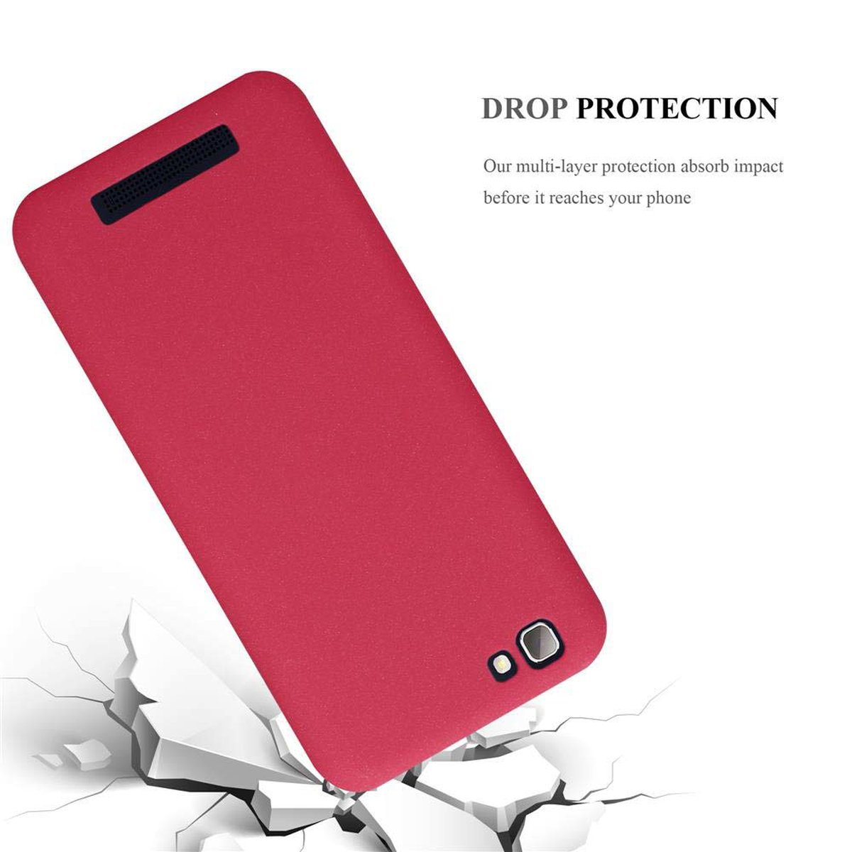 Backcover, CADORABO TPU A612, ZTE, FROST ROT Blade Frosted Schutzhülle,