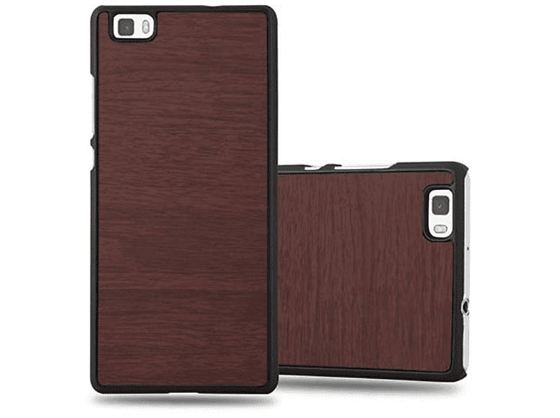 CADORABO Hülle Hard Case Woody Style, Backcover, Huawei, P8 LITE 2015, WOODY KAFFEE