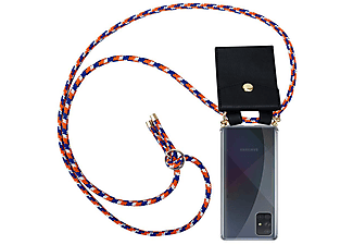 carcasa de móvil  - Funda flexible para móvil - Carcasa de TPU Silicona ultrafina CADORABO, Samsung, Galaxy A51, naranja azul blanco