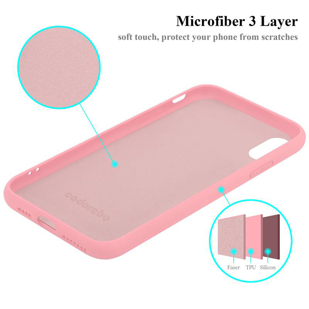 Case Style, Hülle im Silicone Backcover, CADORABO Apple, MAX, Liquid PINK LIQUID XS iPhone