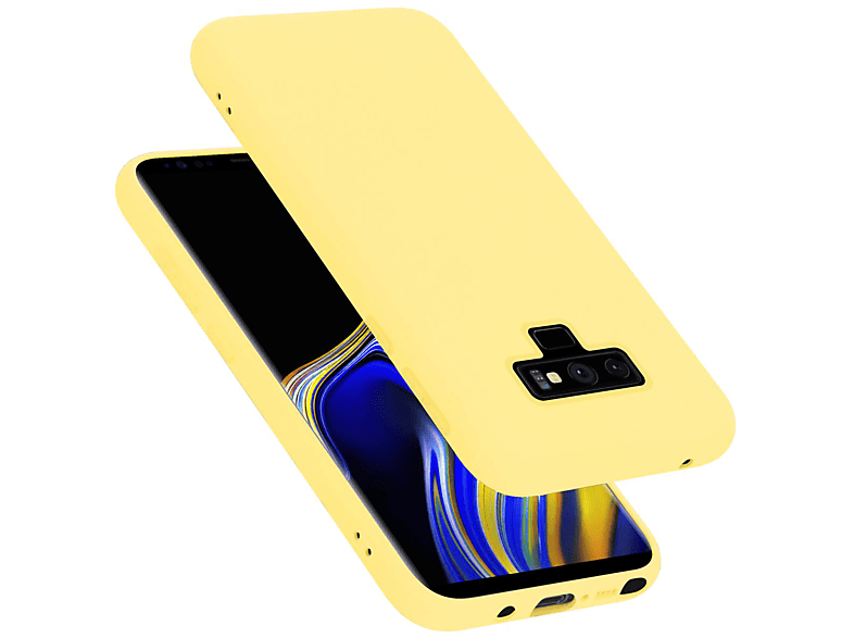 9, NOTE Backcover, Liquid Hülle Samsung, GELB Galaxy im Case CADORABO LIQUID Style, Silicone