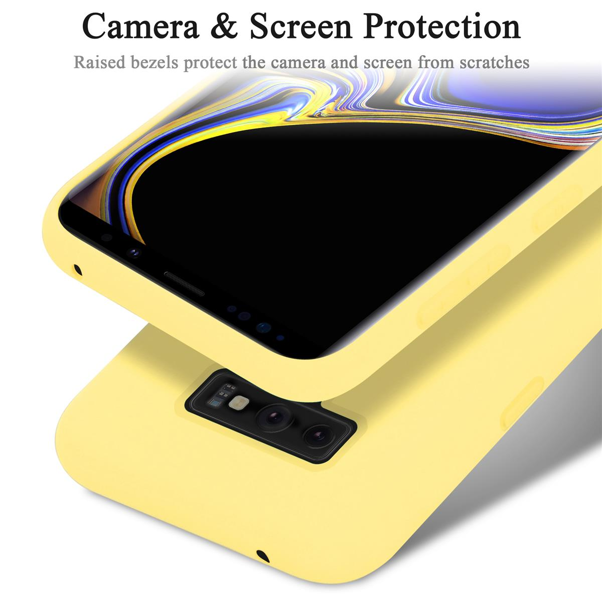 CADORABO Hülle im Liquid Silicone LIQUID Case Galaxy GELB Backcover, Style, Samsung, NOTE 9