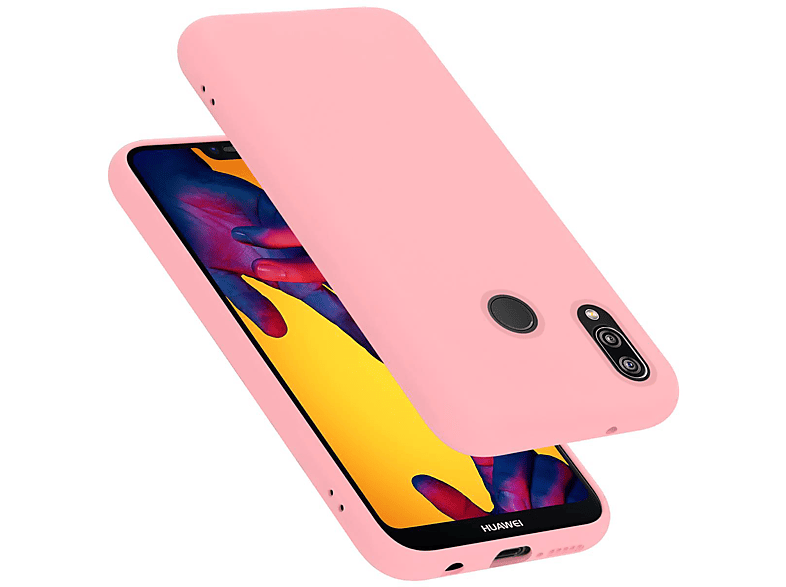 CADORABO Hülle im Liquid Silicone Case Style, Backcover, Huawei, P20 LITE 2018 / NOVA 3E, LIQUID PINK