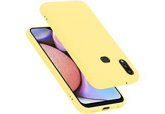 carcasa de móvil  - Funda flexible para móvil - Carcasa de TPU Silicona ultrafina CADORABO, Samsung, Galaxy A10s, liquid amarillo