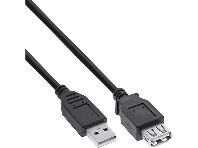 USB Buchse, InLine® 1m Stecker USB / Verlängerung, INLINE USB-A 2.0 schwarz,