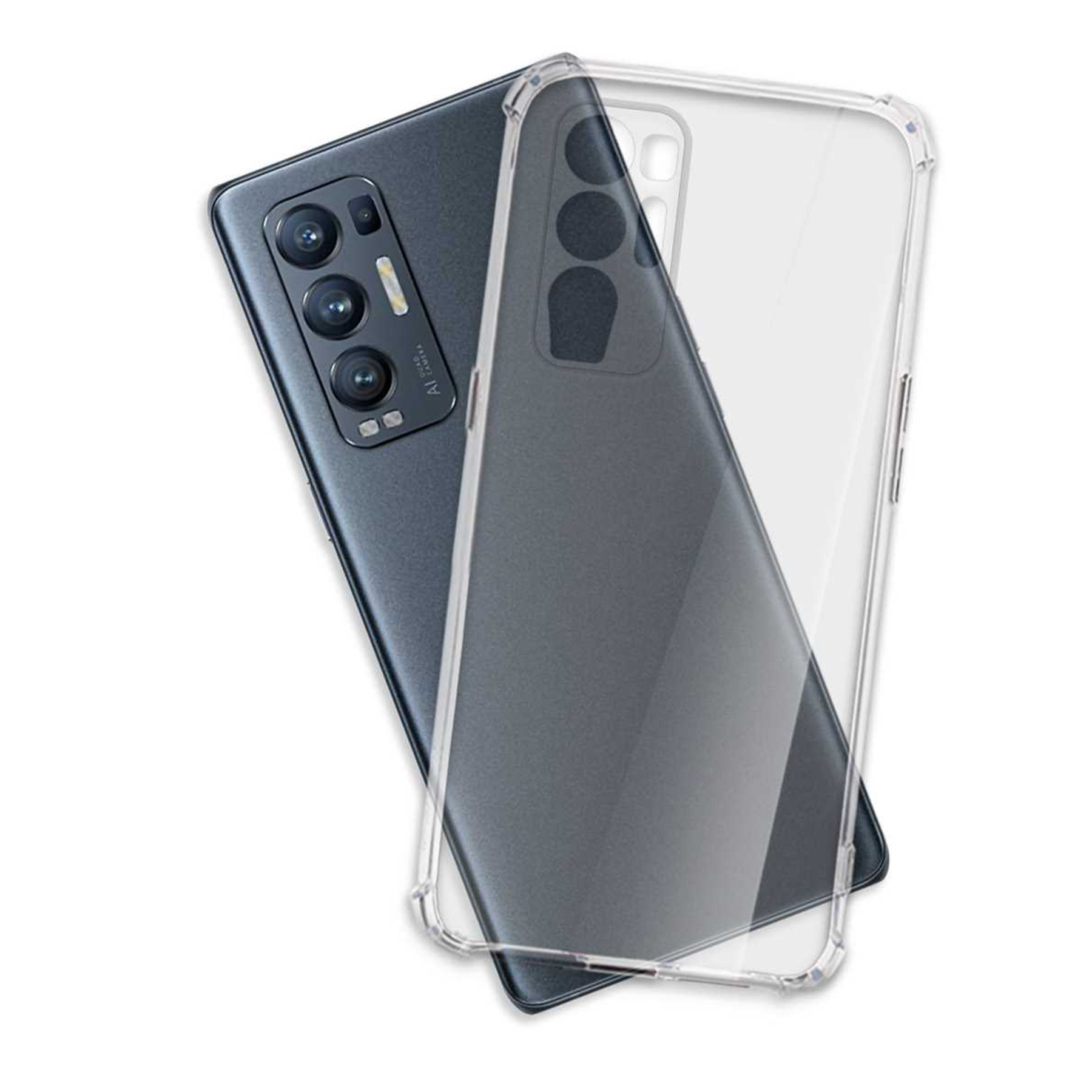Clear Oppo, MORE Armor Reno Case, Find 5 Neo, Transparent ENERGY MTB X3 Plus Backcover, 5G, Pro
