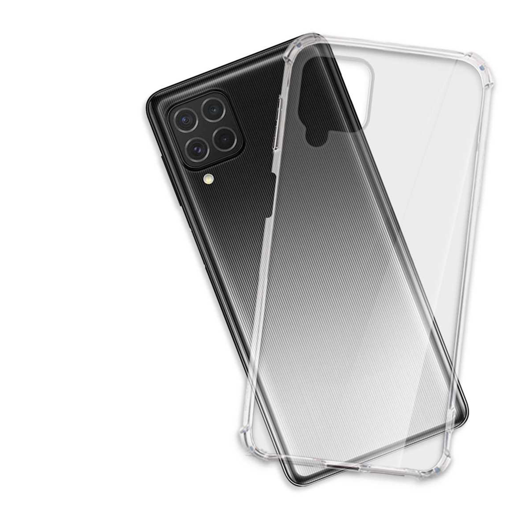 MTB MORE ENERGY Clear Galaxy Backcover, Transparent Armor Galaxy Case, F62, M62, Samsung