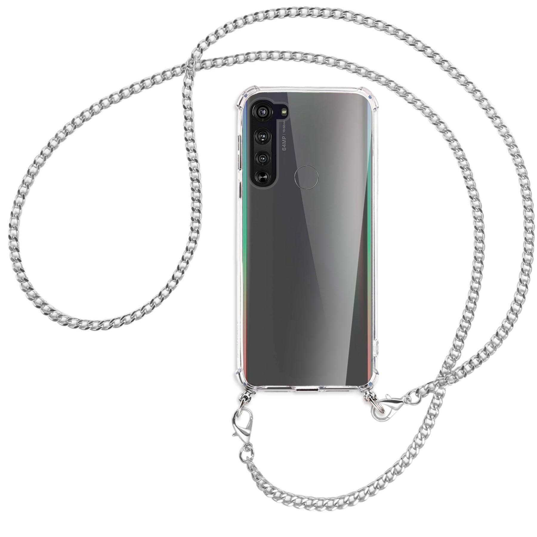 (silberfarben) MTB Motorola, Edge, ENERGY Backcover, MORE Metallkette, mit Kette Umhänge-Hülle