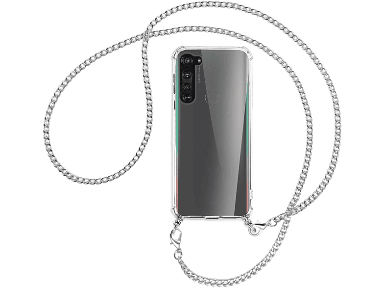 MTB MORE Motorola, Metallkette, (silberfarben) mit Umhänge-Hülle Edge, Kette ENERGY Backcover