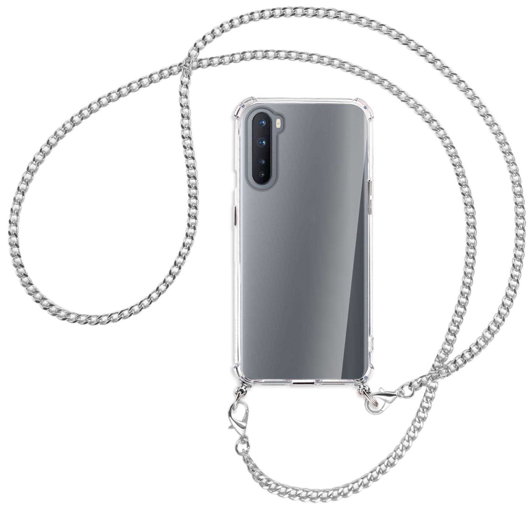 MTB MORE Kette ENERGY OnePlus, (silberfarben) Nord mit Metallkette, Umhänge-Hülle Backcover, 5G