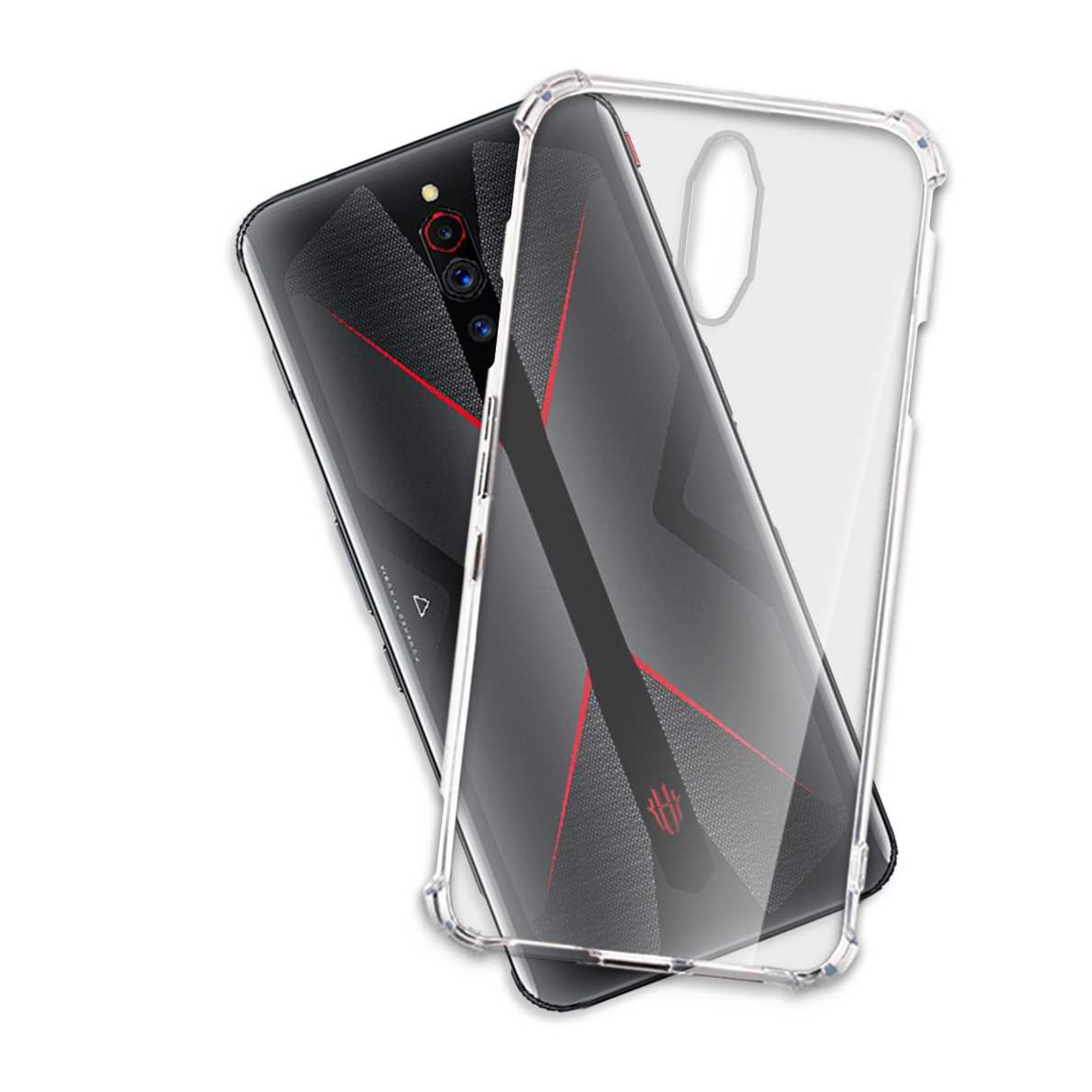 ZTE, Clear MTB 5G, MORE Nubia Transparent Red Magic Case, Backcover, ENERGY Armor