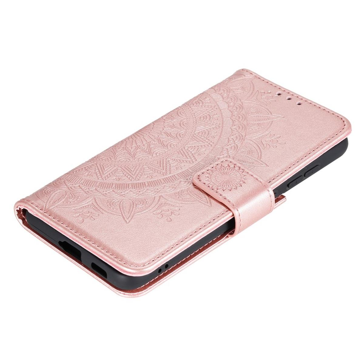 COVERKINGZ Klapphülle mit Mandala S21 Muster, Bookcover, Samsung, Roségold Galaxy FE