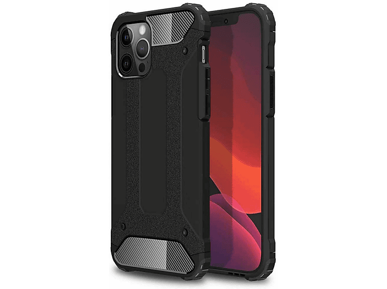 CASEONLINE Hybrid, Max, iPhone Backcover, Pro Apple, 13 Schwarz