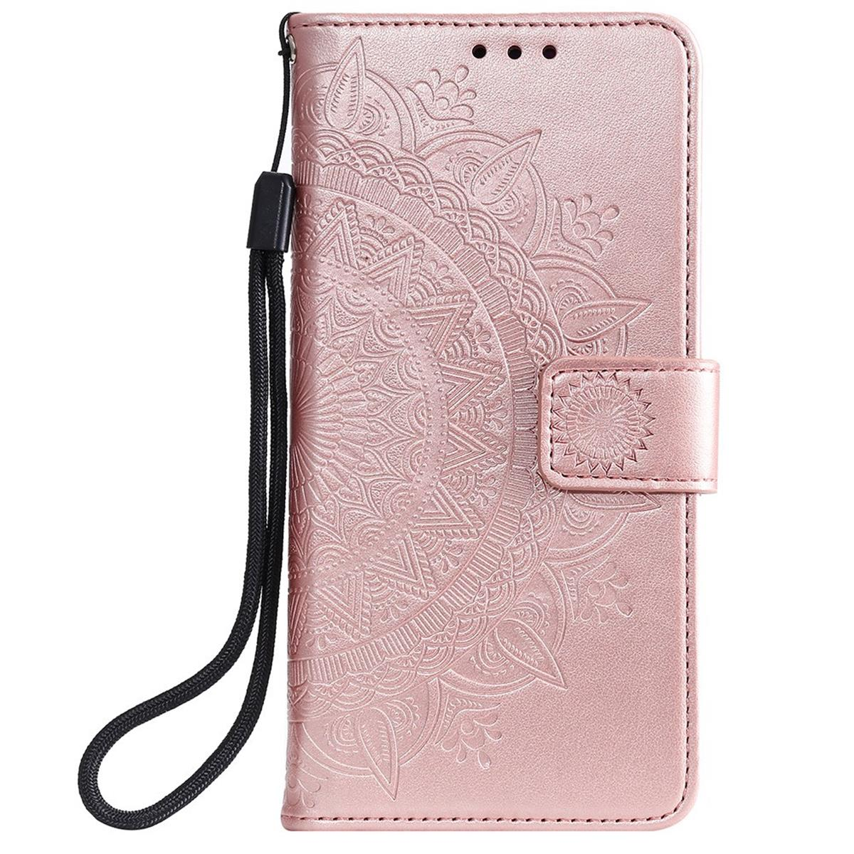 Klapphülle Xiaomi, Bookcover, / 10 Muster, Mandala Redmi 10 Roségold mit Prime, Redmi COVERKINGZ