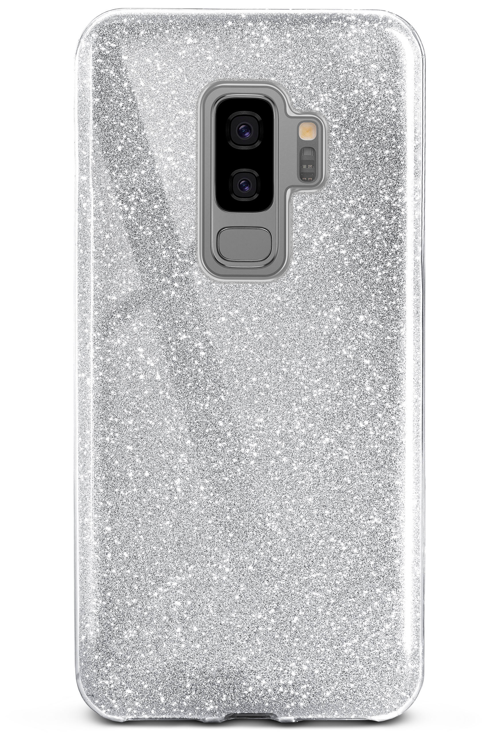 Backcover, Galaxy - Glitter Sparkle S9 ONEFLOW Samsung, Case, Silver Plus,