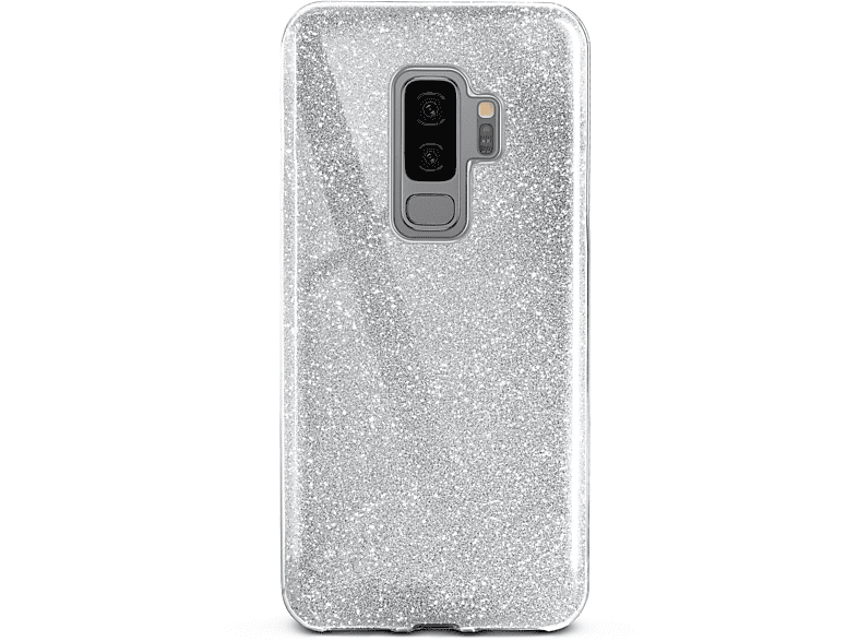 Galaxy Plus, - ONEFLOW Silver Sparkle Glitter Case, S9 Backcover, Samsung,
