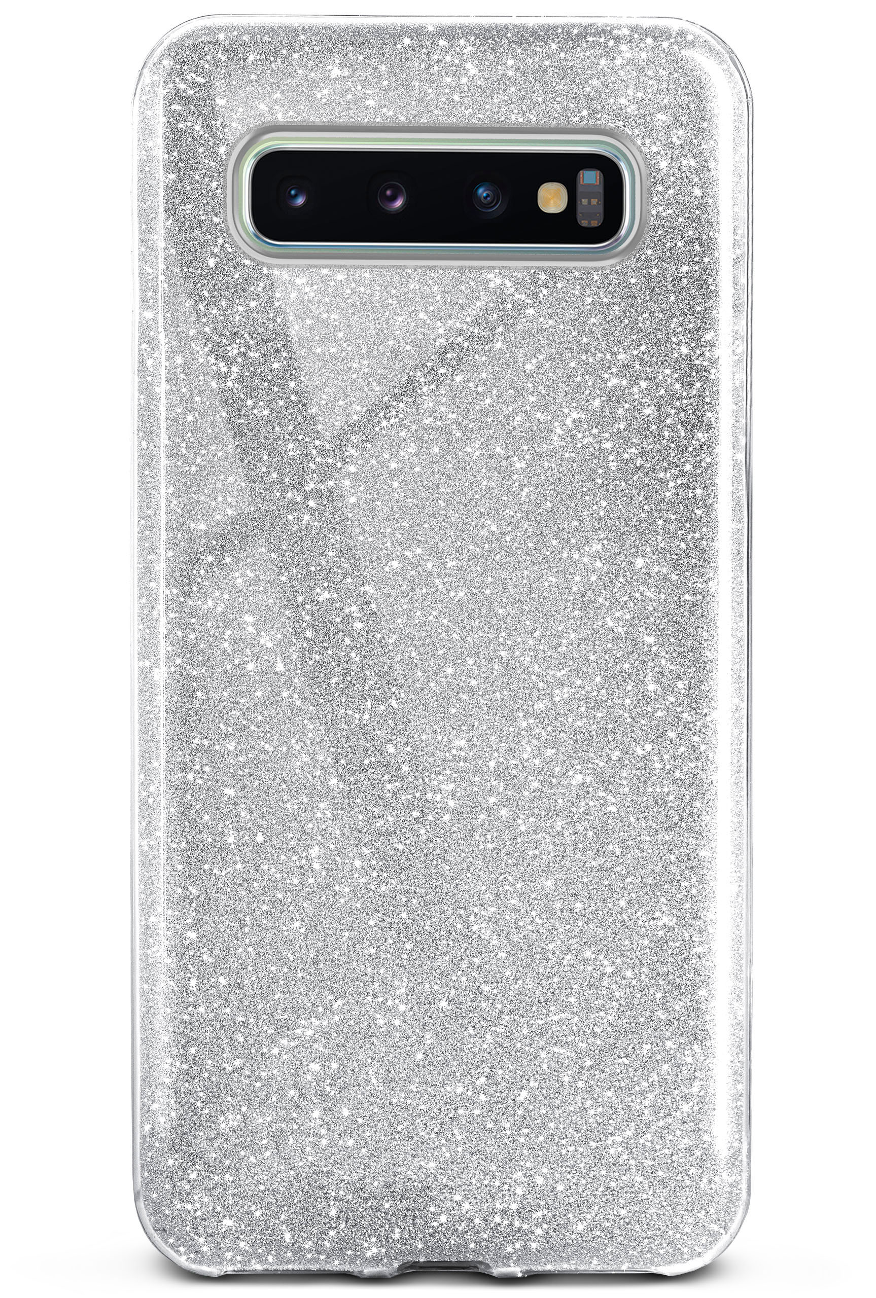 ONEFLOW Glitter Case, Backcover, S10, Sparkle Silver Samsung, Galaxy 