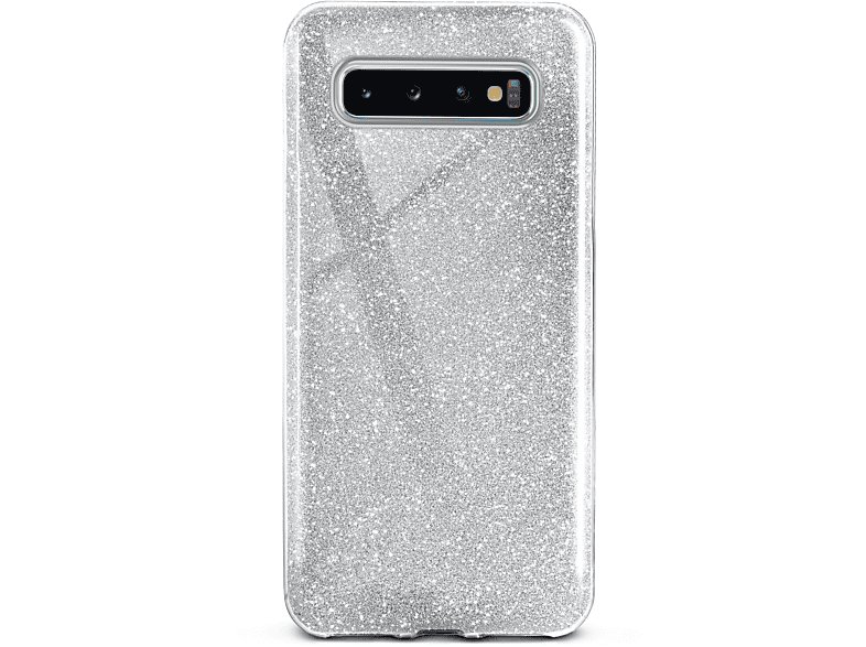 ONEFLOW Glitter Case, Backcover, Samsung, Galaxy S10, Sparkle - Silver