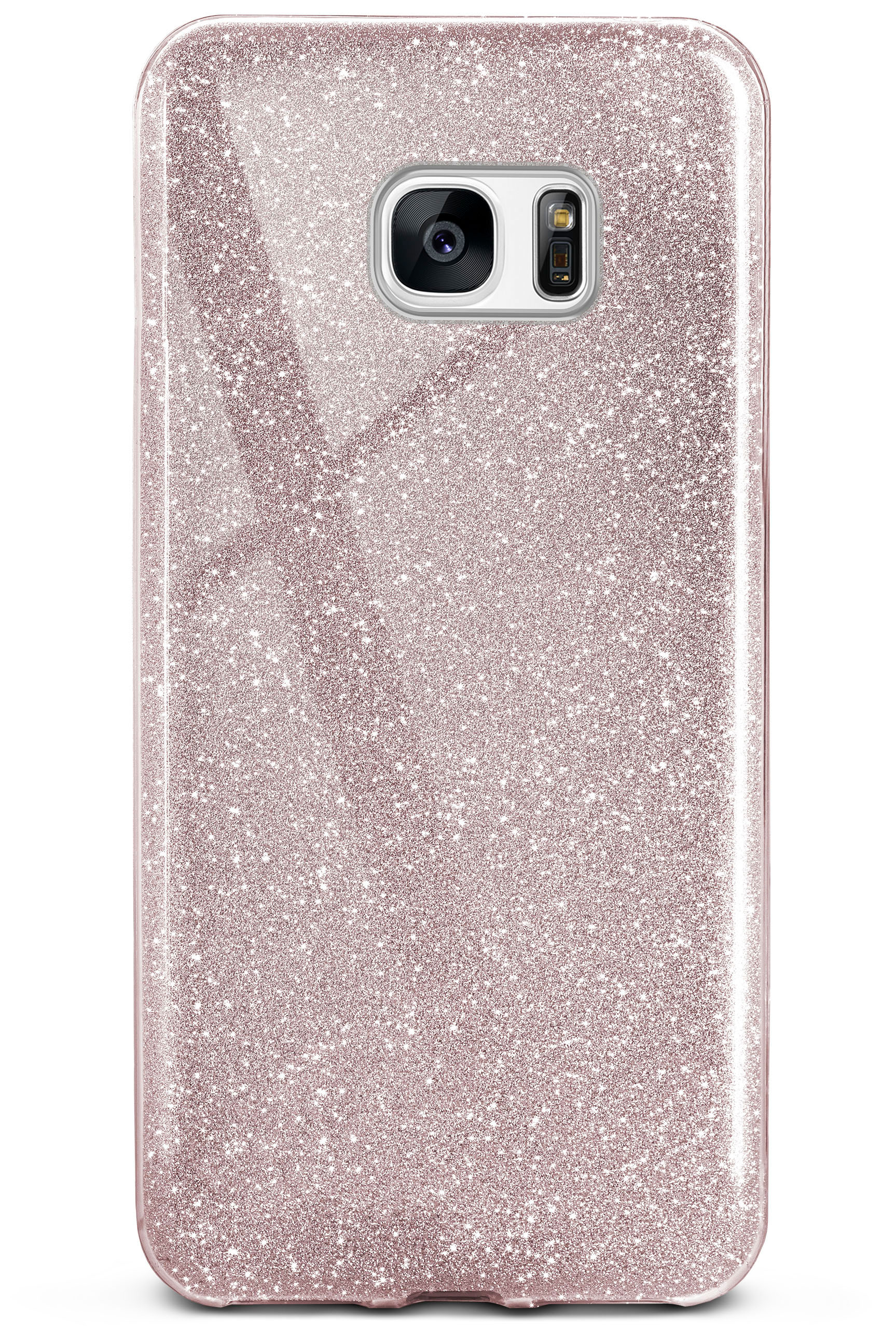 ONEFLOW Glitter Case, Backcover, Galaxy - Rosé Samsung, Gloss S7