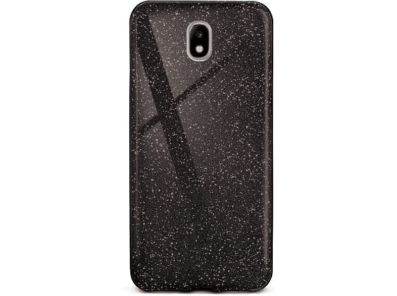 ONEFLOW Glitter Case, Backcover, Galaxy - Black (2017), J5 Glamour Samsung