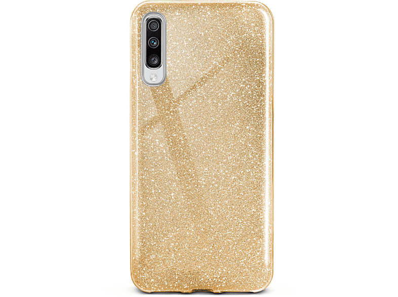 ONEFLOW Glitter Case, Backcover, Samsung, Galaxy A70, Shine - Gold