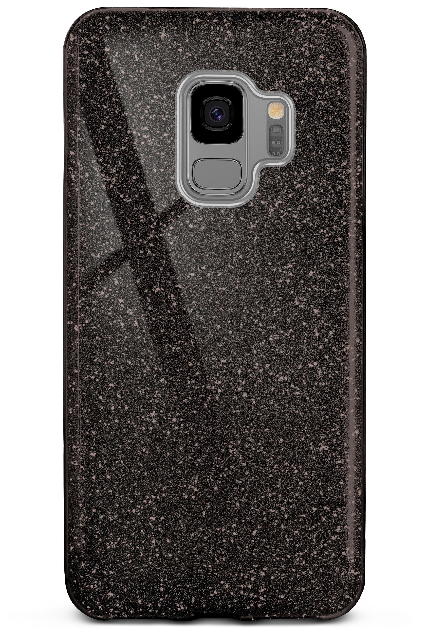 ONEFLOW Glitter Case, Backcover, Samsung, Black Glamour - S9, Galaxy