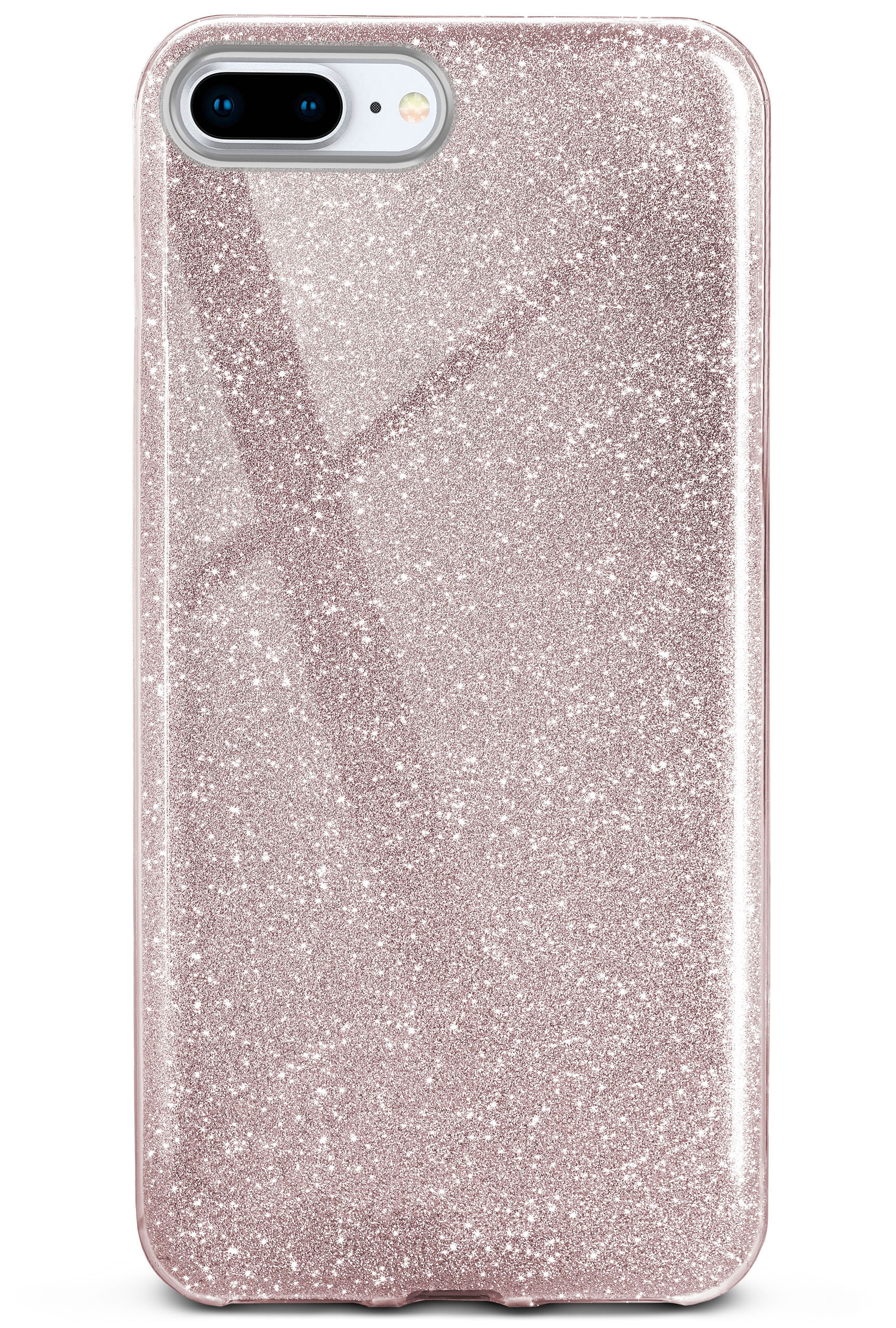 ONEFLOW Glitter Case, 7 Backcover, - iPhone Plus, Gloss Plus 8 iPhone Apple, Rosé 