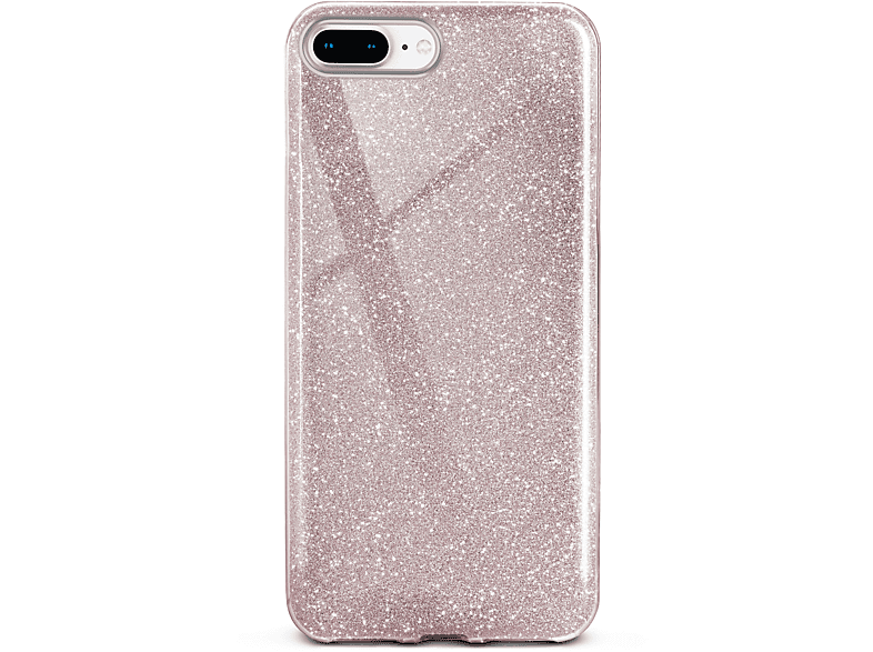 ONEFLOW Glitter Case, Backcover, Plus, / Gloss - Plus iPhone Rosé 8 iPhone 7 Apple