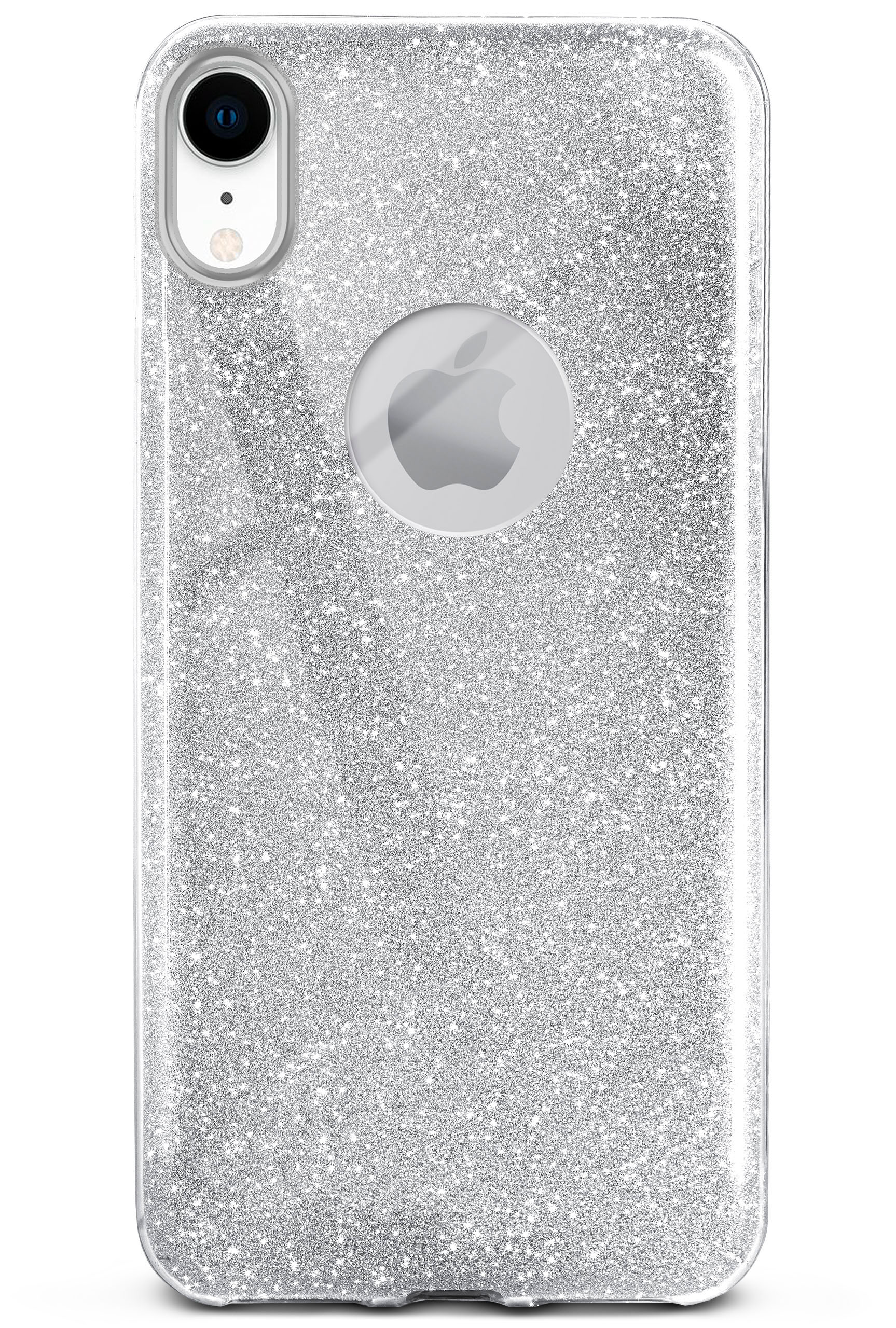 Case, Glitter iPhone ONEFLOW Backcover, Sparkle - XR, Apple, Silver