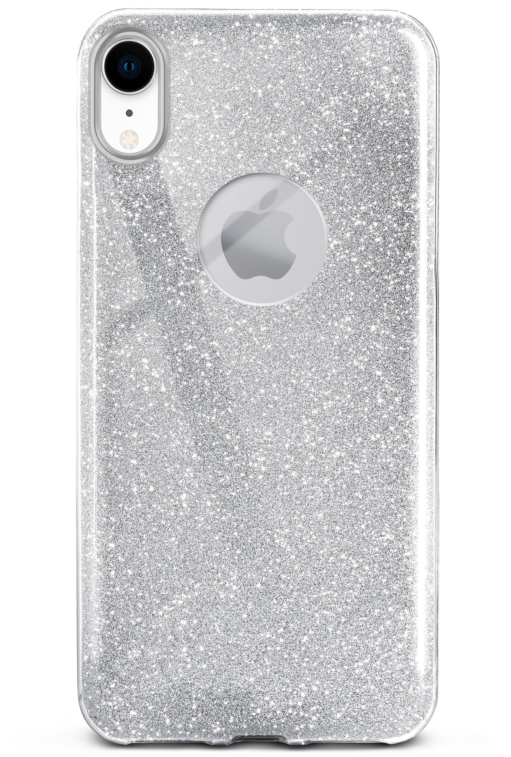 ONEFLOW Glitter Case, Backcover, XR, Sparkle Apple, iPhone - Silver